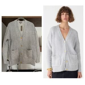 J.Crew Sequin V-neck Cardigan in Grey